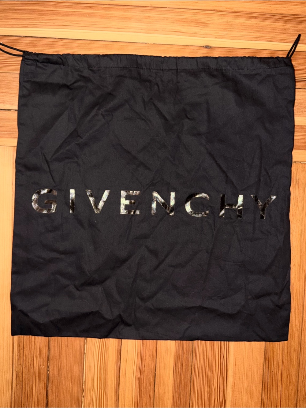 Givenchy Black Drawstring Logo Dust Bag 19” x 19”